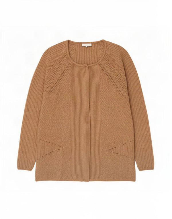 Marks & Spencer Damen Strickjacke Pullover UK 16 Large Beige Viskose