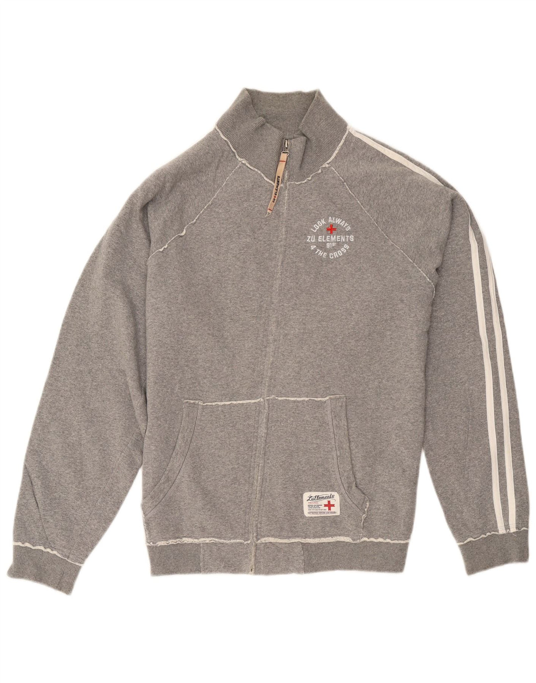 Zu Elements Herren Grafik-Trainingsanzug-Oberteil, Jacke, 2XL, Grau, Baumwolle, Sport