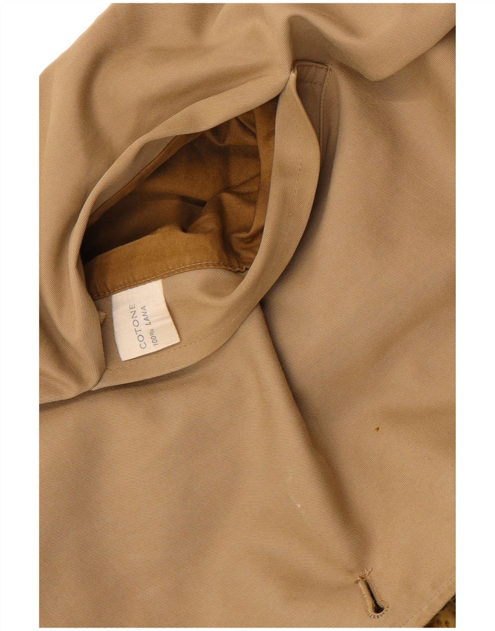 Vintage Damen Wendemantel UK 14 Mittelbeige karierte Baumwolle