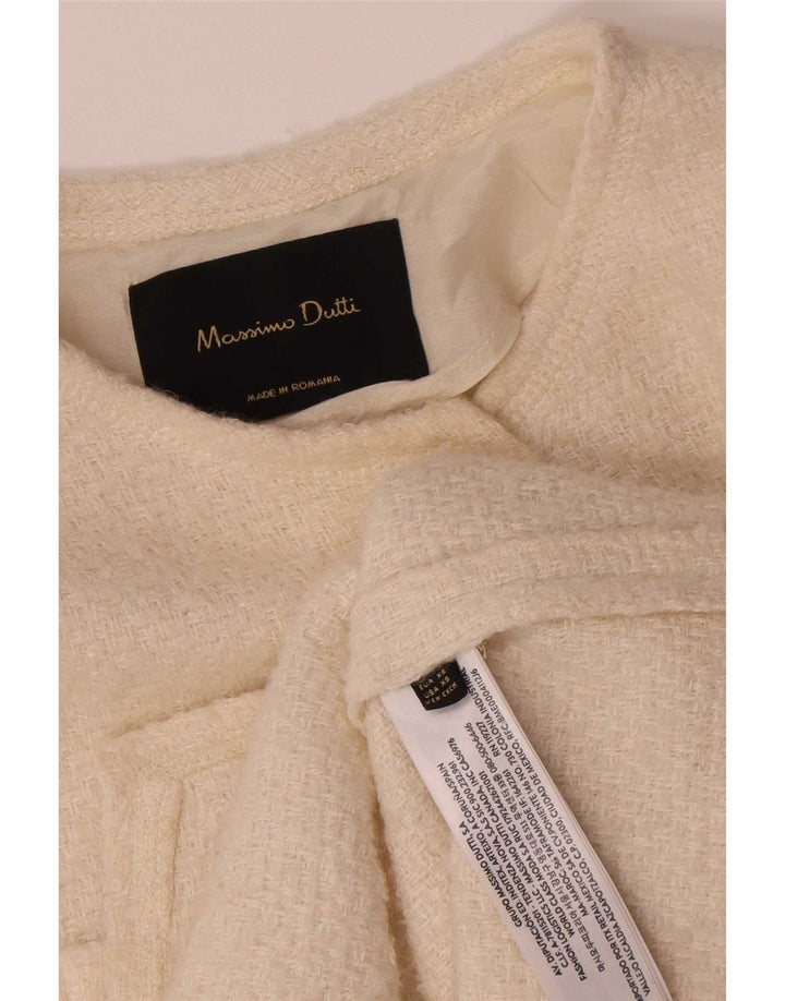 Massimo Dutti Damen-Blazer mit 4 Knöpfen, übergroß, UK 6, XS, gebrochenes Weiß