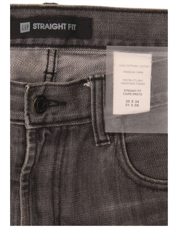 Gap Herren Straight Jeans W36 L34 Grau meliert Baumwolle