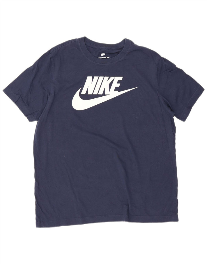 Nike Herren-T-Shirt mit Grafik, groß, marineblau, Baumwolle