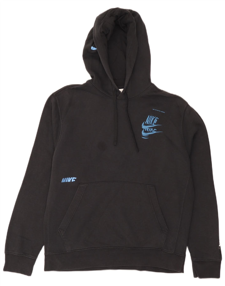 Nike Herren-Kapuzenpullover mit Grafik, mittelschwarz, Baumwolle