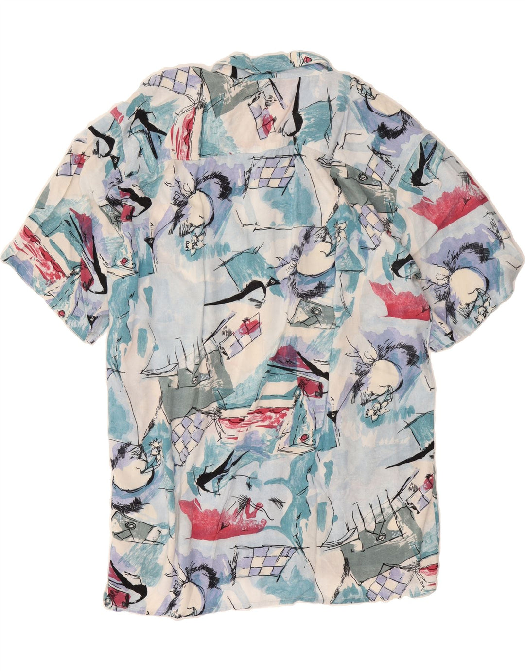 VINTAGE Mens Abstract Pattern Shirt Size 39/40 Medium Multicoloured Vintage Vintage and Second-Hand Vintage from Messina Hembry 