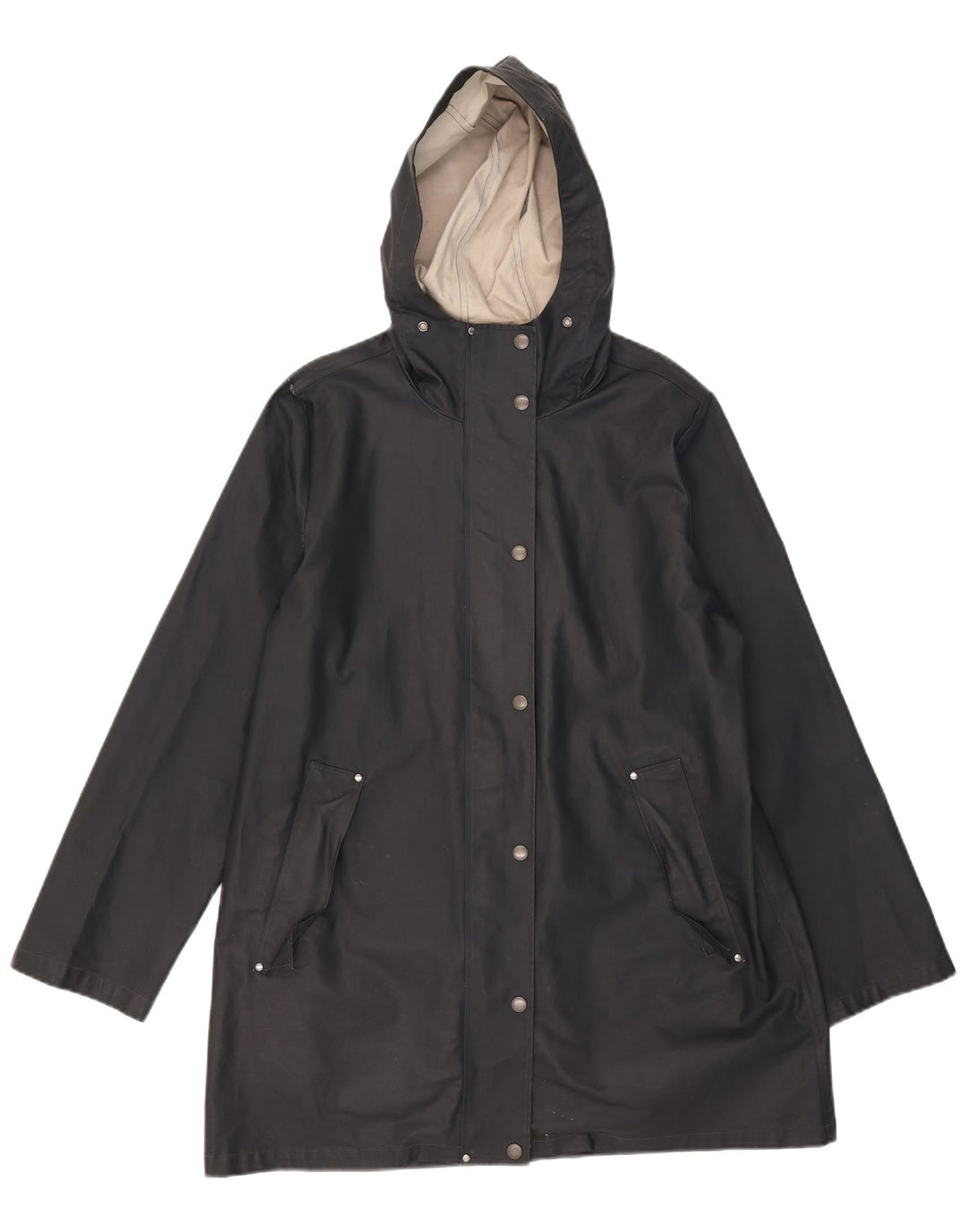 Fat Face Damen-Regenmantel mit Kapuze, UK 14, Größe L, Marineblau, Polyester
