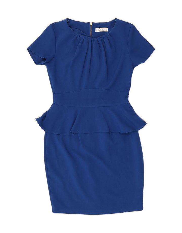 CLOSET Womens Peplum Dress UK 12 Medium  Blue Polyester Vintage CLOSET and Second-Hand CLOSET from Messina Hembry 