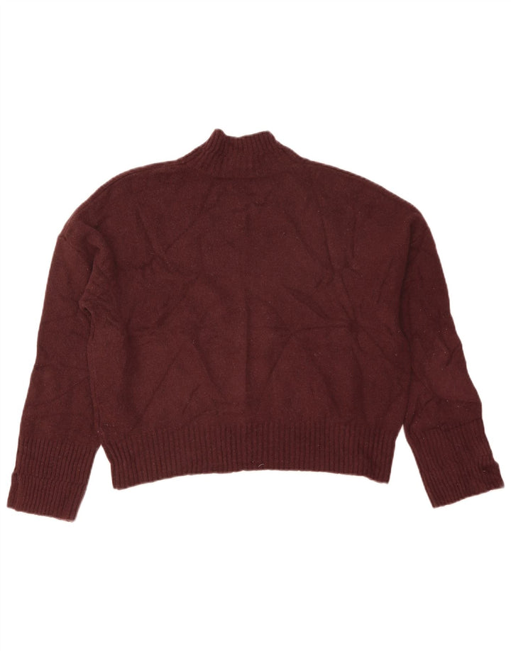 Whistles Damen Crop Rollkragenpullover Pullover UK 14 Mittelbraune Wolle