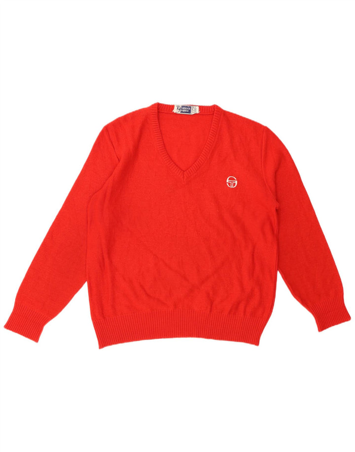 SERGIO TACCHINI Damen Pullover mit V-Ausschnitt, UK 14, Größe L, Rot