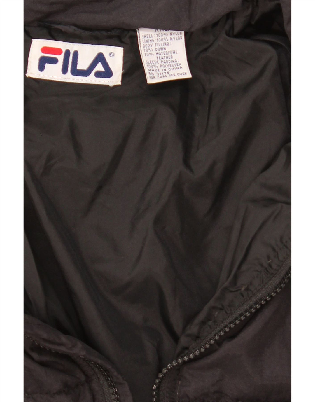 Fila Herren Wattierte Jacke UK 44 2XL Schwarz Nylon