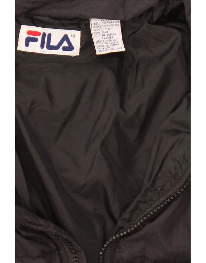Fila Herren Wattierte Jacke UK 44 2XL Schwarz Nylon
