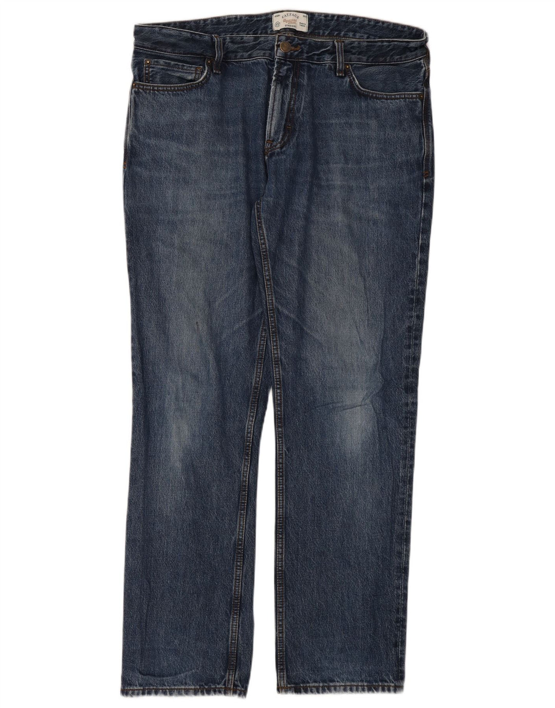 Fat Face Herren Straight Jeans W36 L32 Blaue Baumwolle