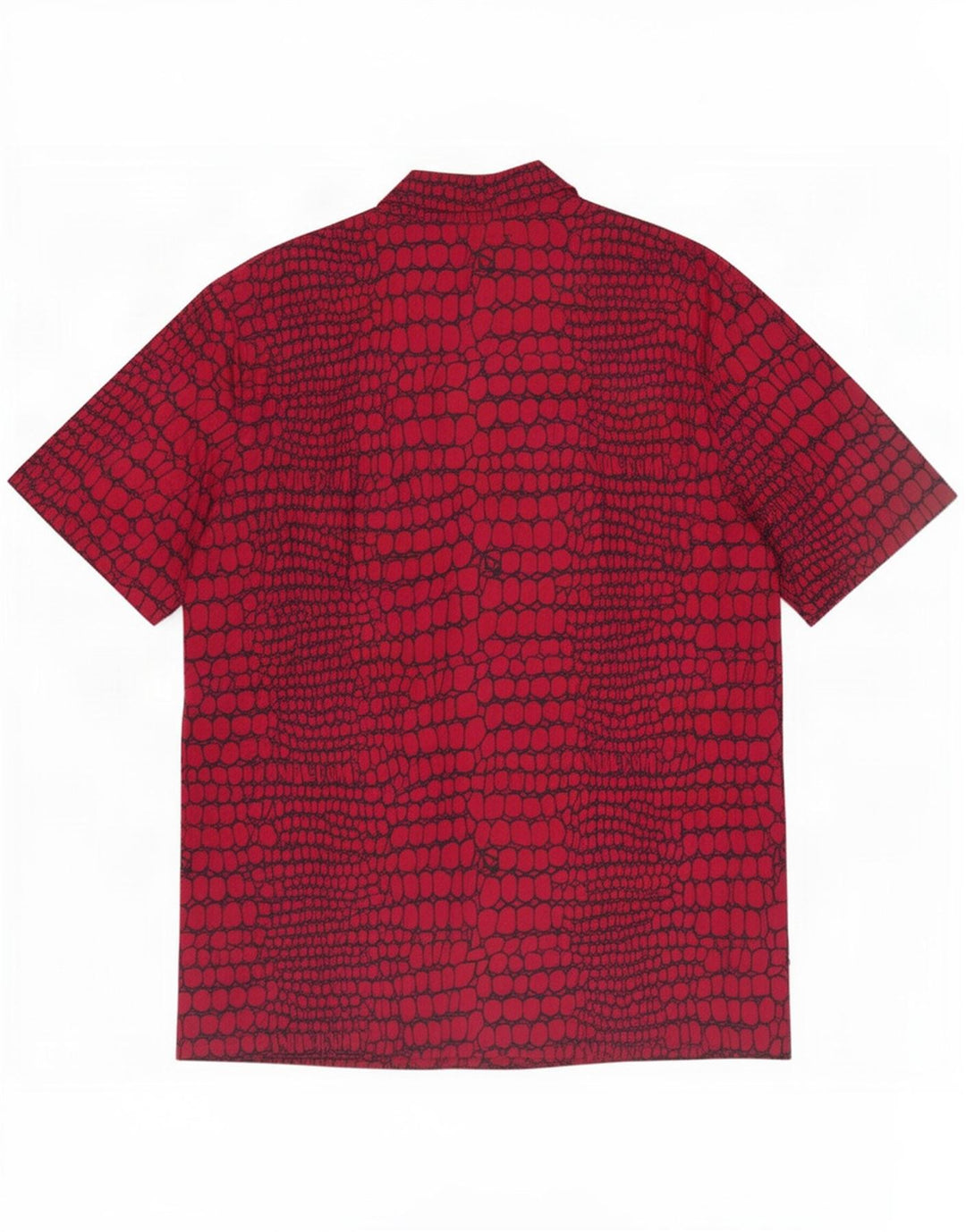 Volcom Herren Kurzarmhemd Mittelrotes Tiermuster