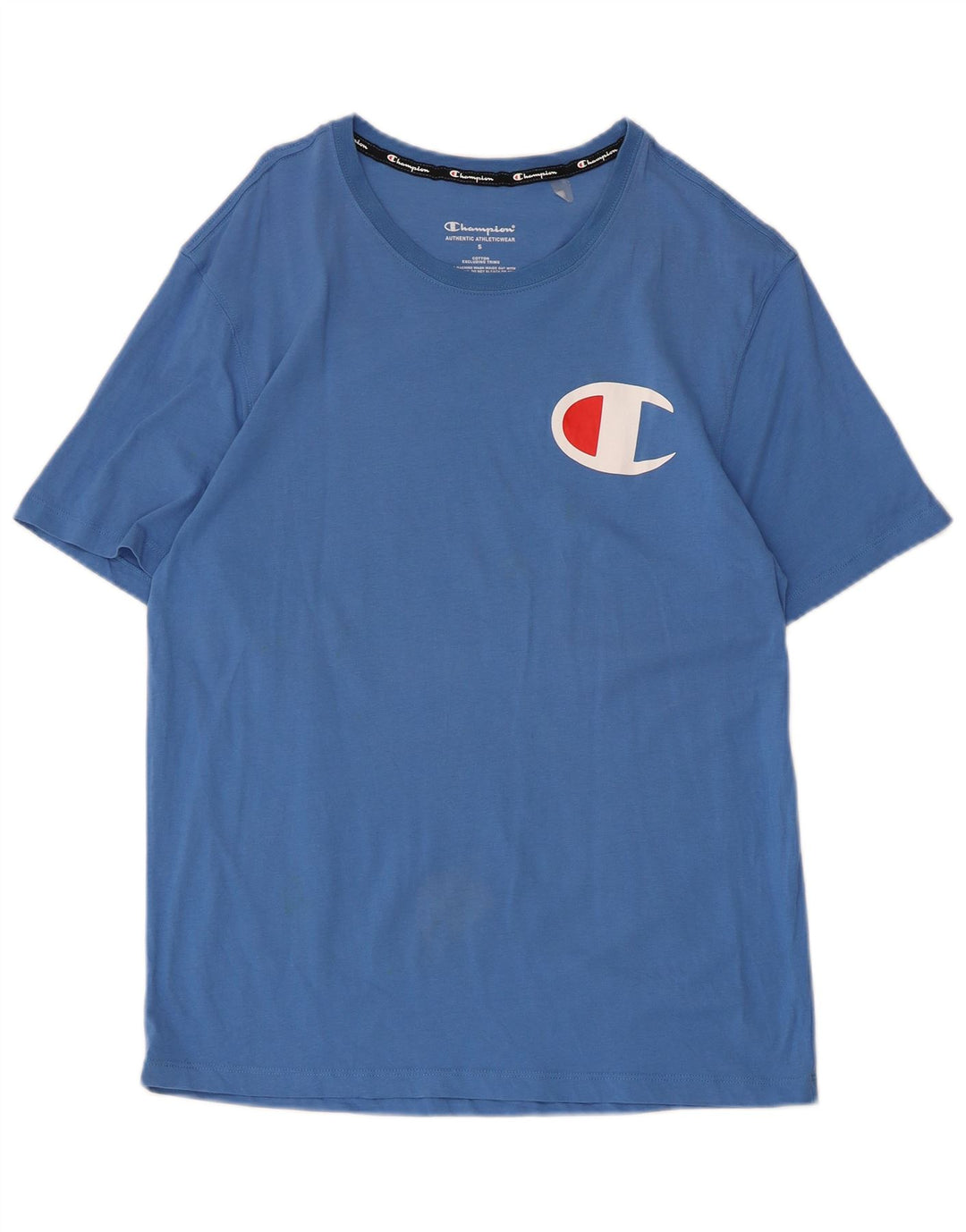 Champion Herren-T-Shirt mit Grafik, Größe S, Blau, Baumwolle