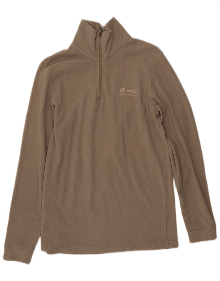 LOTTO Herren-Fleecepullover mit Reißverschluss am Hals, Mittelbeige