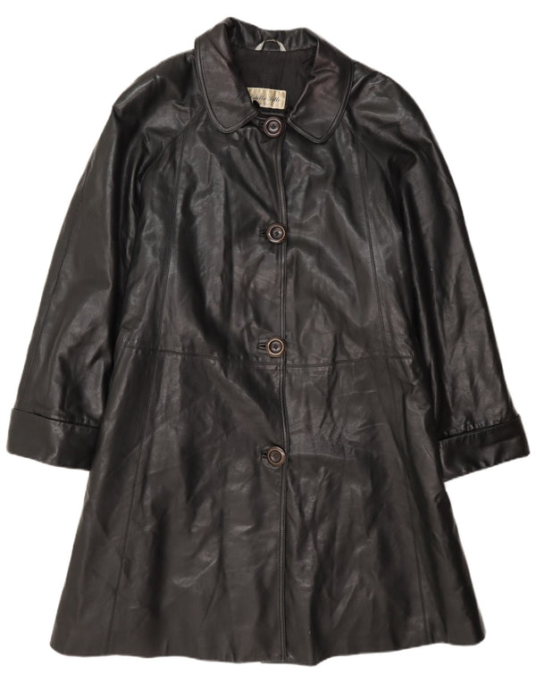 Diletta Lelli Damen Ledermantel IT 46 Large Schwarz