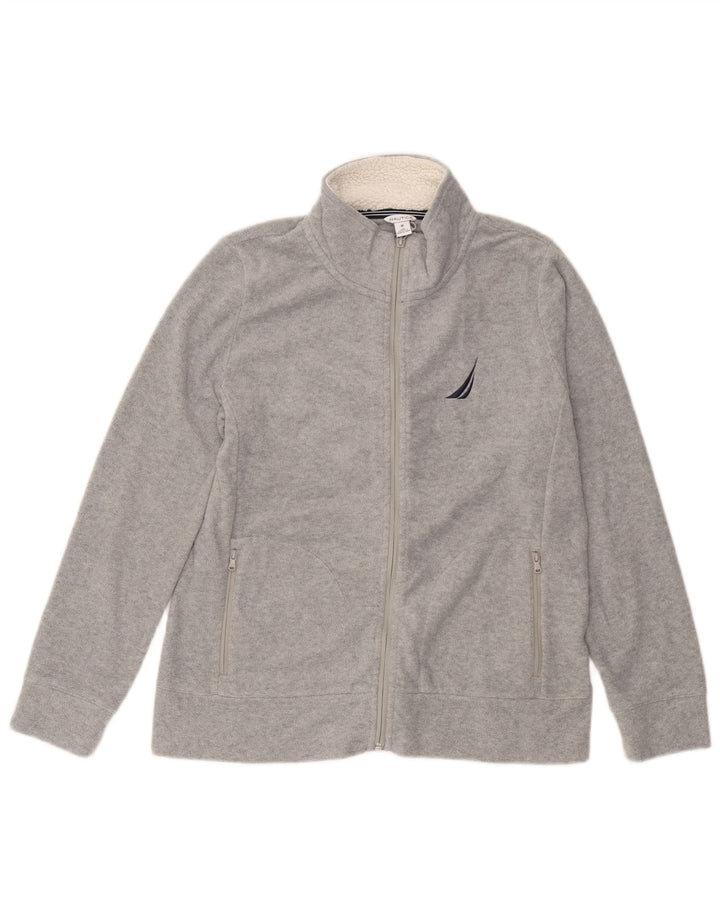 NAUTICA Damen Fleecejacke UK 14 Mittelgraues Polyester