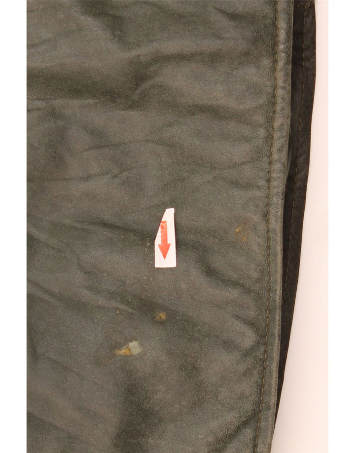 Morris Herren-Lederjacke mit Kapuze, IT 52 XL, grünes Leder