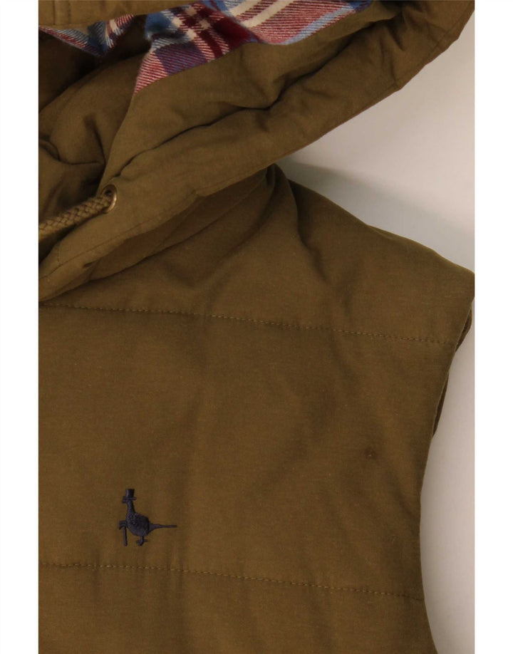 Jack Wills wattierte Herren-Weste mit Kapuze, UK 38, mittleres Khaki