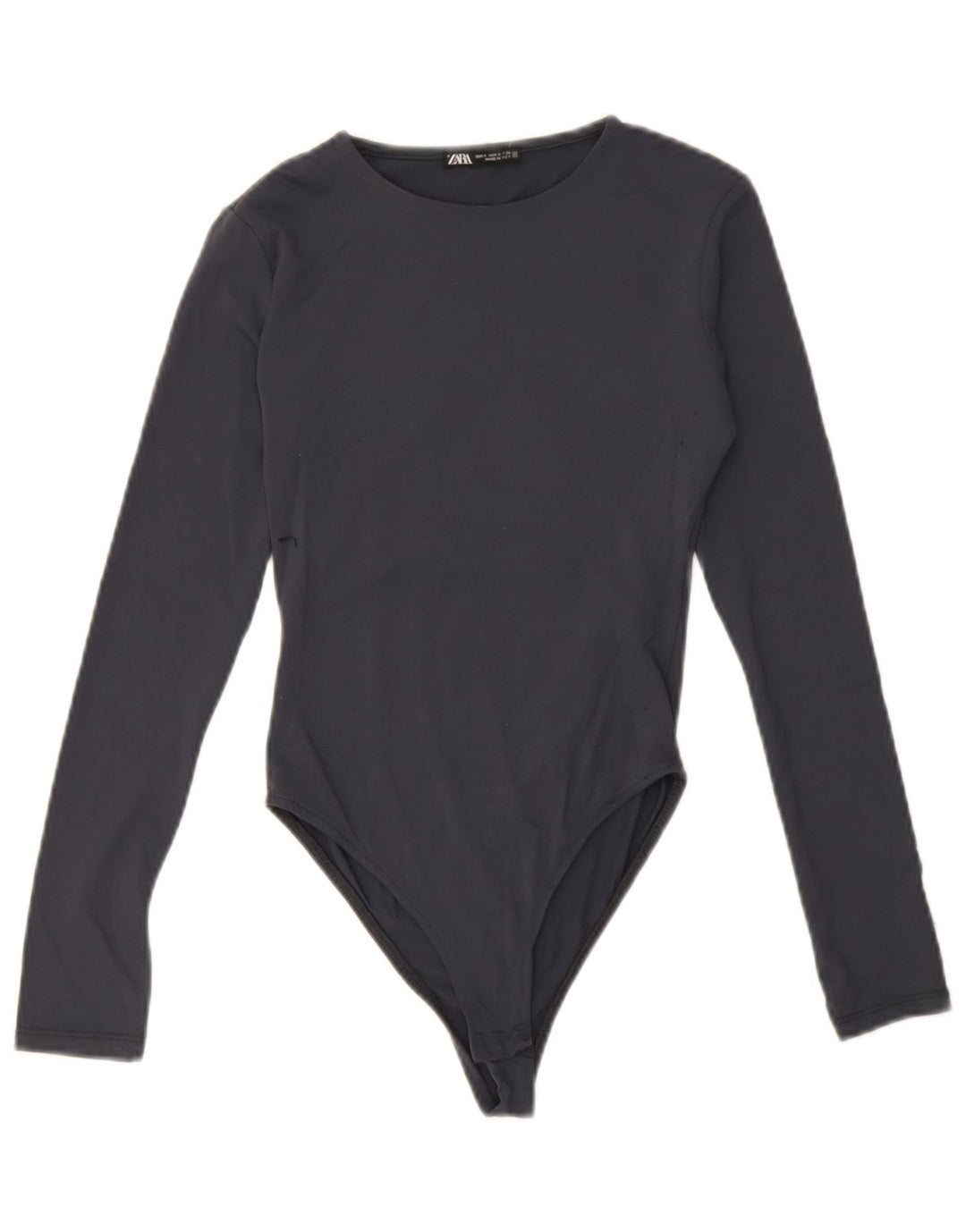 Zara Damen-Body mit langen Ärmeln, Größe S, Marineblau, Polyamid