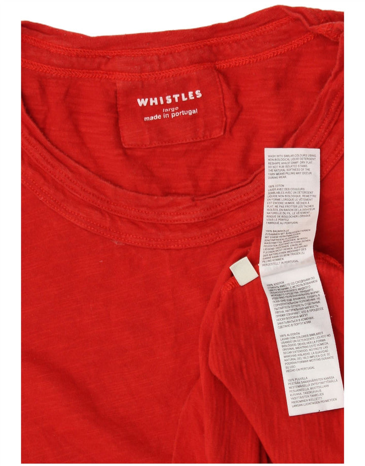Whistle Damen Crop T-Shirt Top UK 14 Große rote Baumwolle
