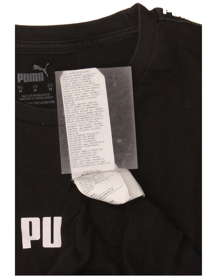 PUMA Herren Grafik T-Shirt Top Medium Schwarz Baumwolle
