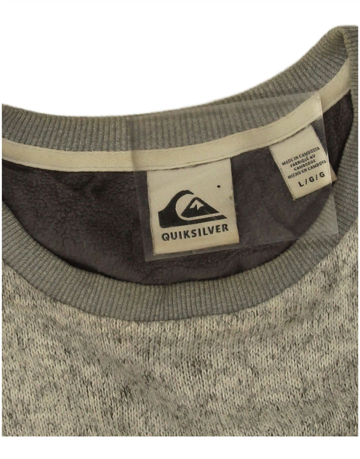 Quiksilver Herren-Sweatshirt-Pullover, großes, grau meliertes Polyester