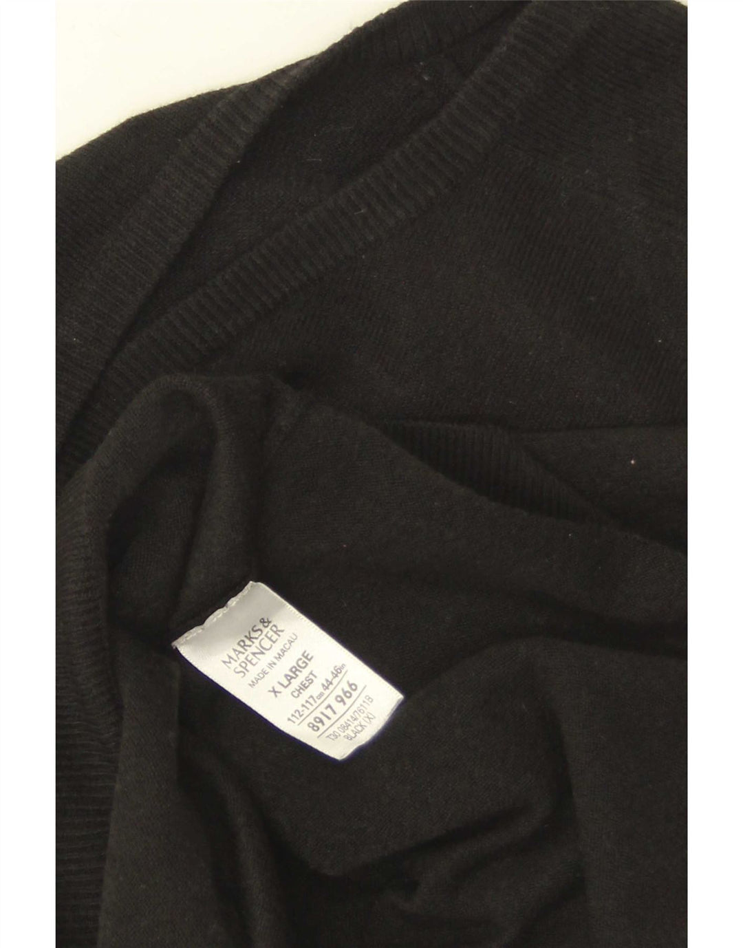 Marks & Spencer Herren-Pullover mit V-Ausschnitt, XL, schwarzes Acryl