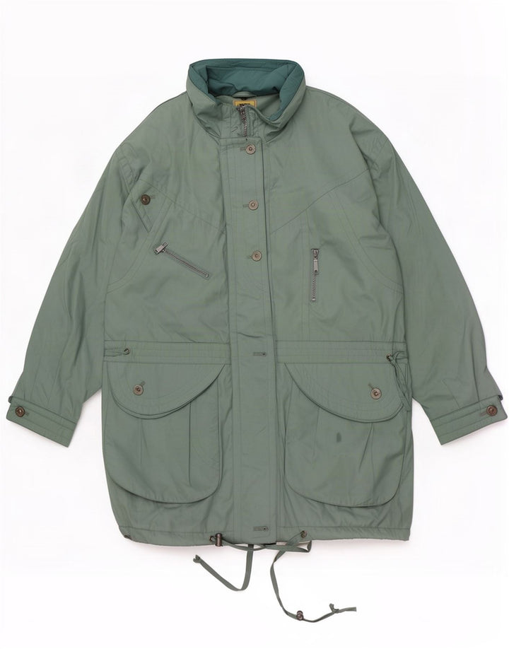 Scherer Damen Übergroßer gepolsterter Mantel UK 12 Mittelgrünes Polyester