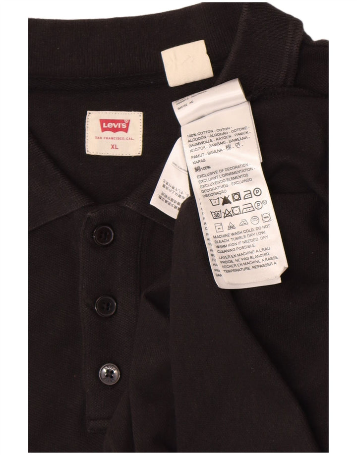 Levi's Herren-Poloshirt XL aus schwarzer Baumwolle