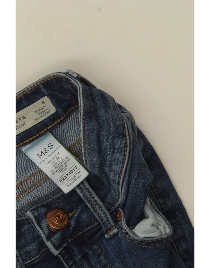 Marks & Spencer Damen Eva Bootcut Jeans UK 8 Small W24 L29 Marineblau