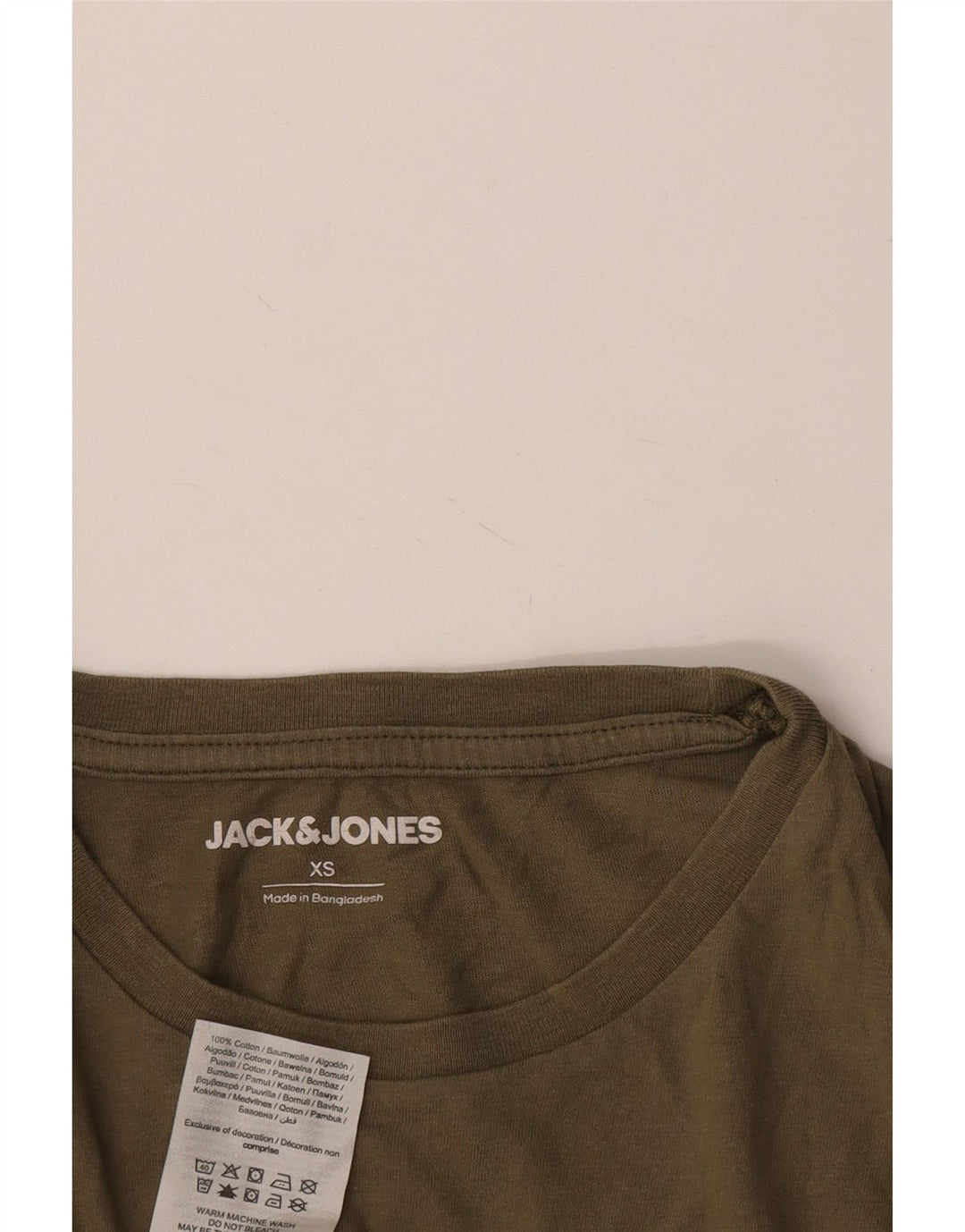 JACK & JONES Herren Top Langarm XS Khaki Baumwolle