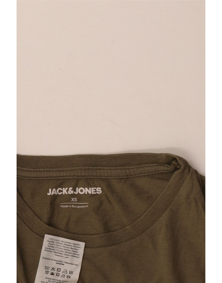 JACK & JONES Herren Top Langarm XS Khaki Baumwolle
