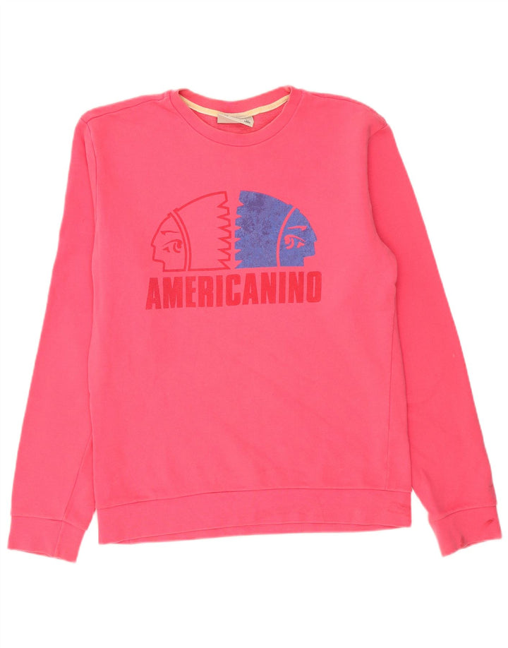 AMERICANINO Herren-Sweatshirt mit Grafik, groß, rosa Baumwolle
