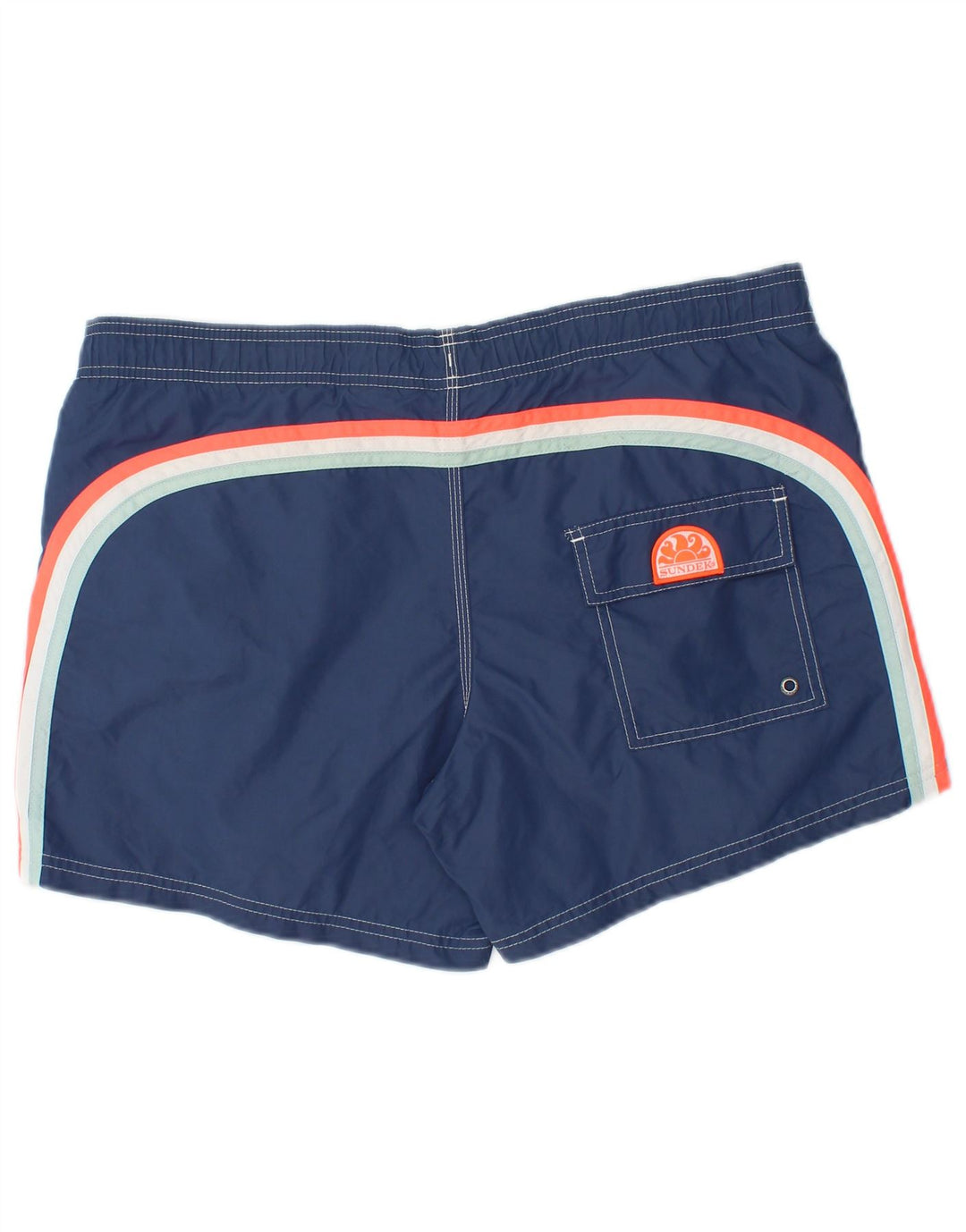 Sundek Herren-Badeshorts, groß, marineblau gestreift