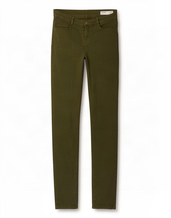 Zara Damen Trafaluc Skinny Jeans EU 36 XS W26 L31 Khaki Baumwolle
