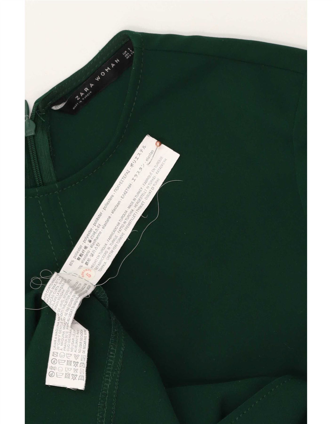 Zara Damen-Langarmkleid in A-Linie, Gr. 10, Größe S, Grün, Polyester