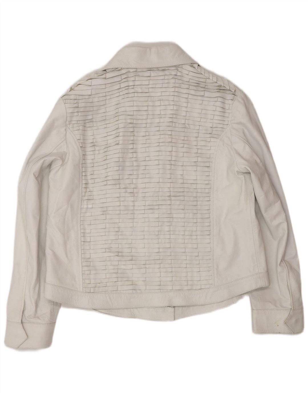 Vintage Damen Bomber Lederjacke UK 16 Großes graues Leder