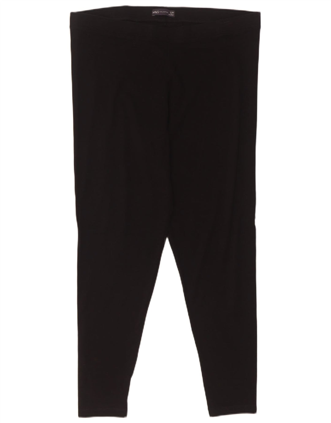 Marks & Spencer Damen Leggings UK 18 XL Schwarz Baumwolle