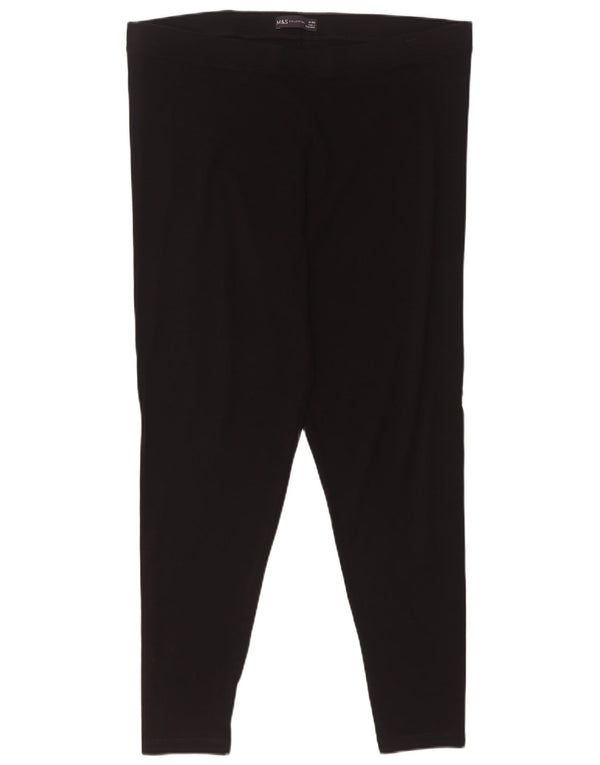 Marks & Spencer Damen Leggings UK 18 XL Schwarz Baumwolle