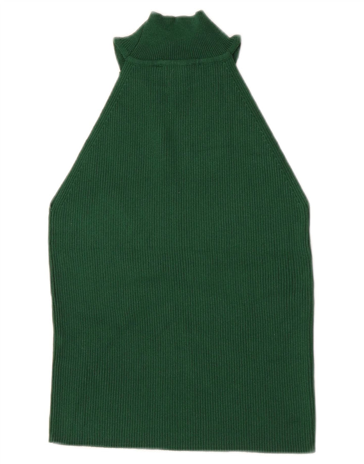 Zara Damen Crop Neckholder Top UK 8 Small Grün