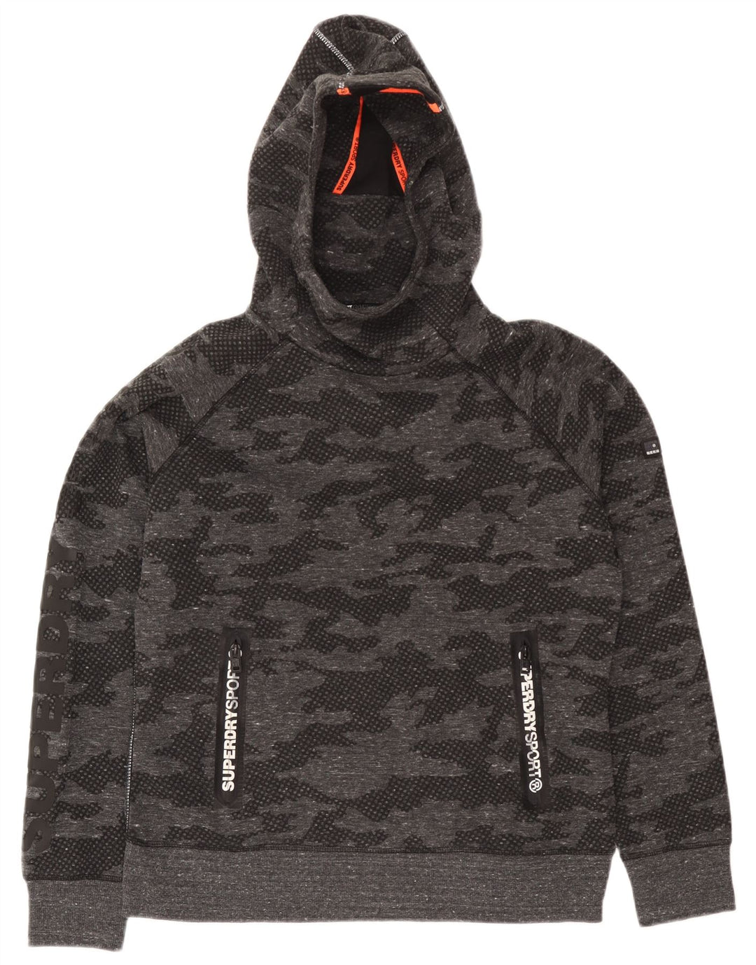 Superdry Damen Graphic Full Trainingsanzug UK 18 XL Graues Camouflage-Polyester