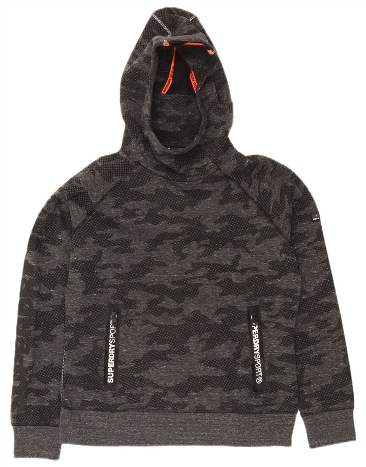 Superdry Damen Graphic Full Trainingsanzug UK 18 XL Graues Camouflage-Polyester