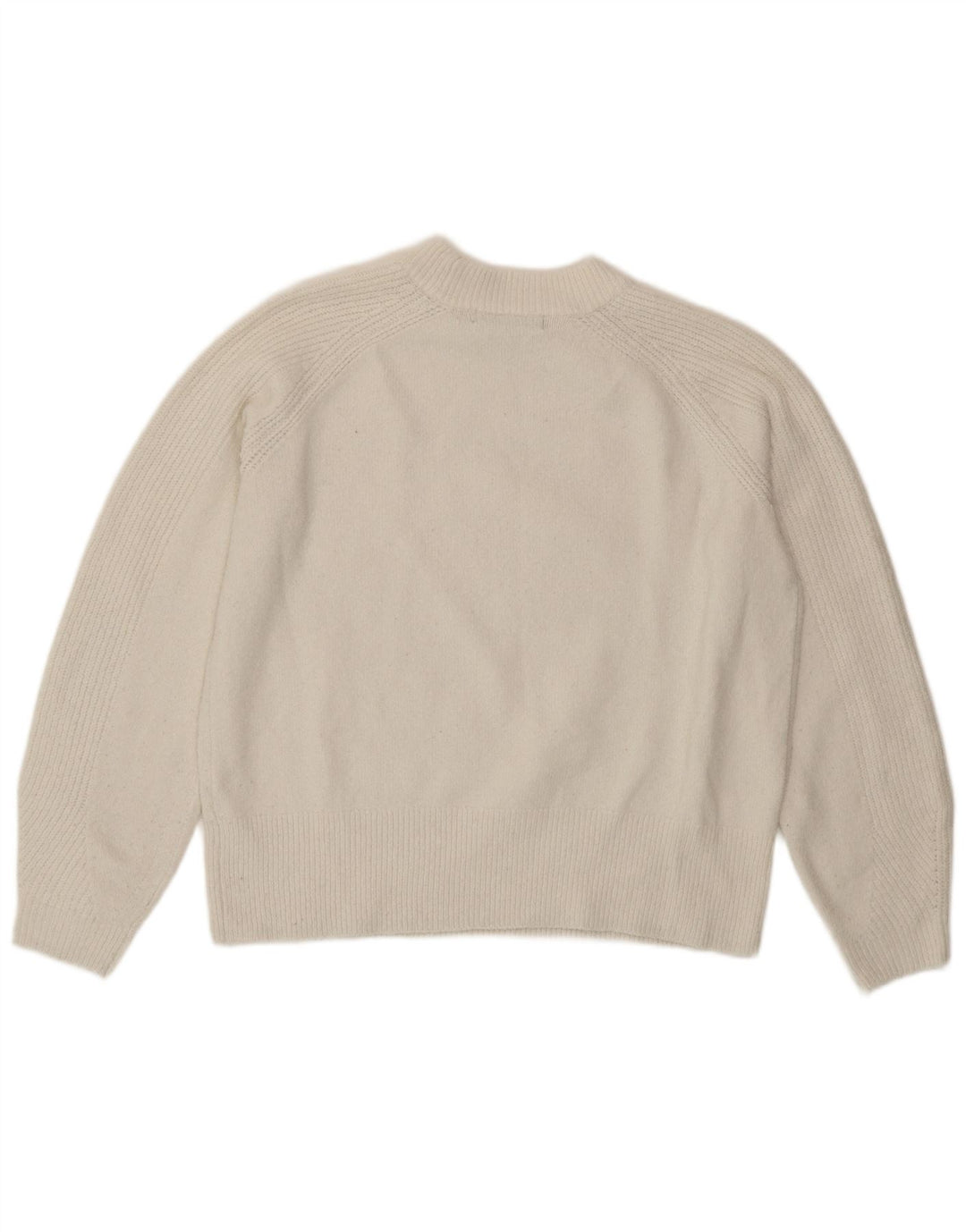 Marks & Spencer Damen-Pullover mit Rundhalsausschnitt, Gr. 14, Mittelweiß, Acryl