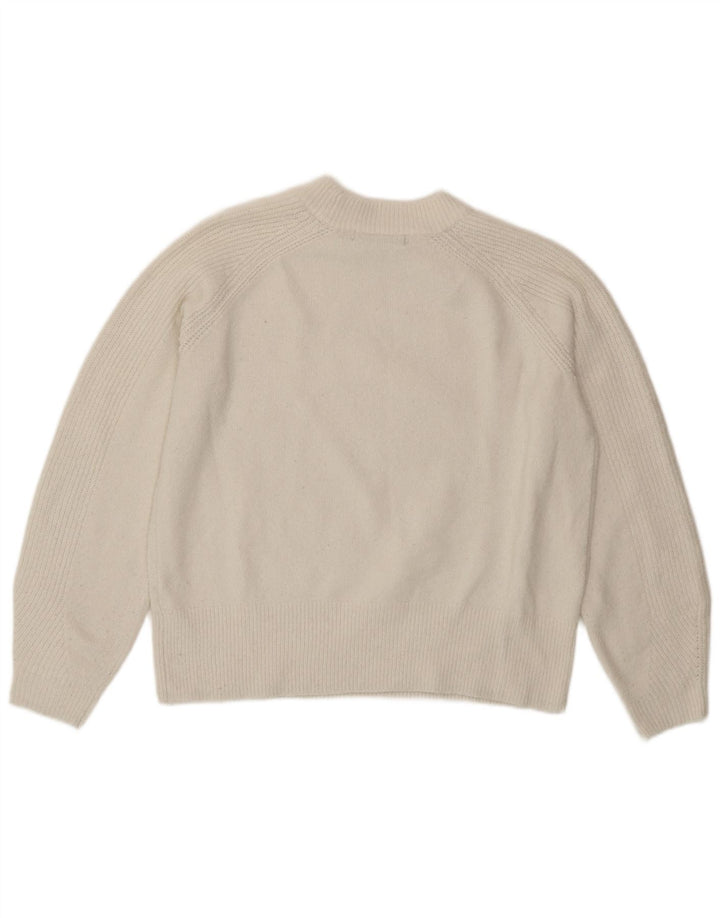 Marks & Spencer Damen-Pullover mit Rundhalsausschnitt, Gr. 14, Mittelweiß, Acryl