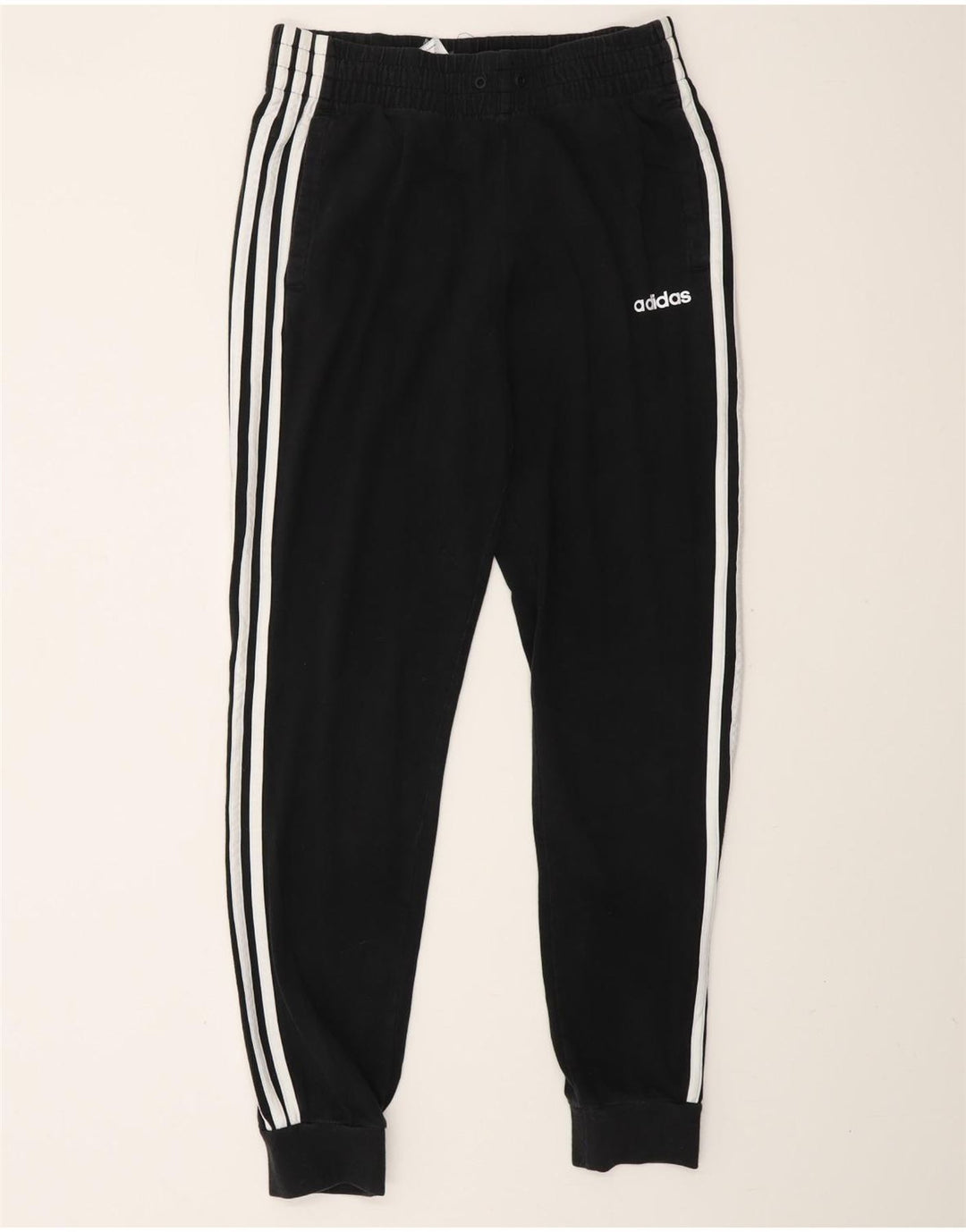 ADIDAS Damen Trainingshose Jogger UK 8/10 Small Schwarz Baumwolle