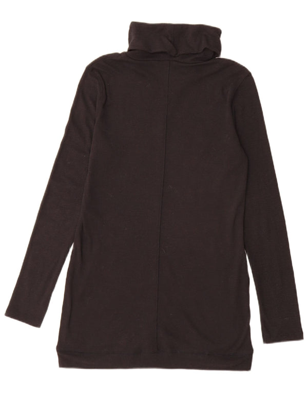 Marks & Spencer Damen Longline-Pullover mit Rollkragen, Gr. 10, Größe S, Schwarz