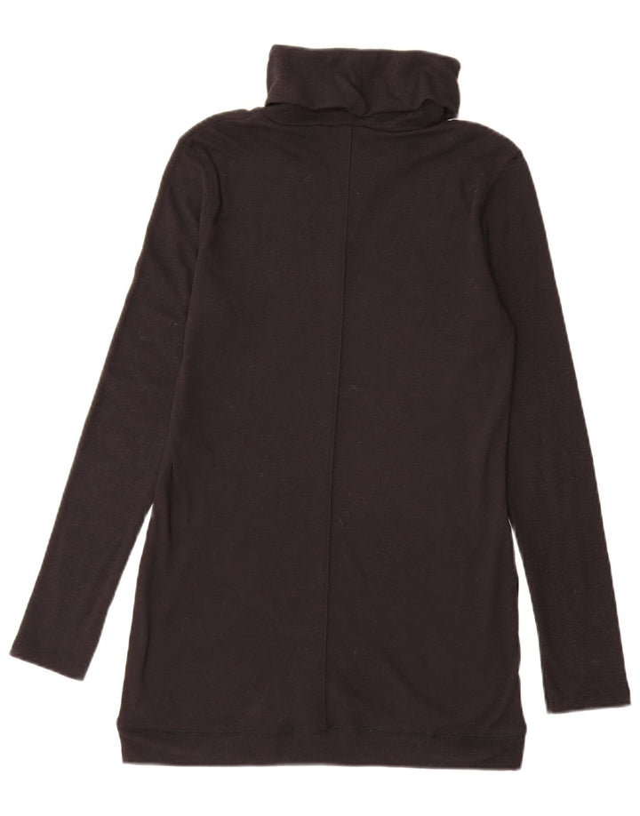 Marks & Spencer Damen Longline-Pullover mit Rollkragen, Gr. 10, Größe S, Schwarz