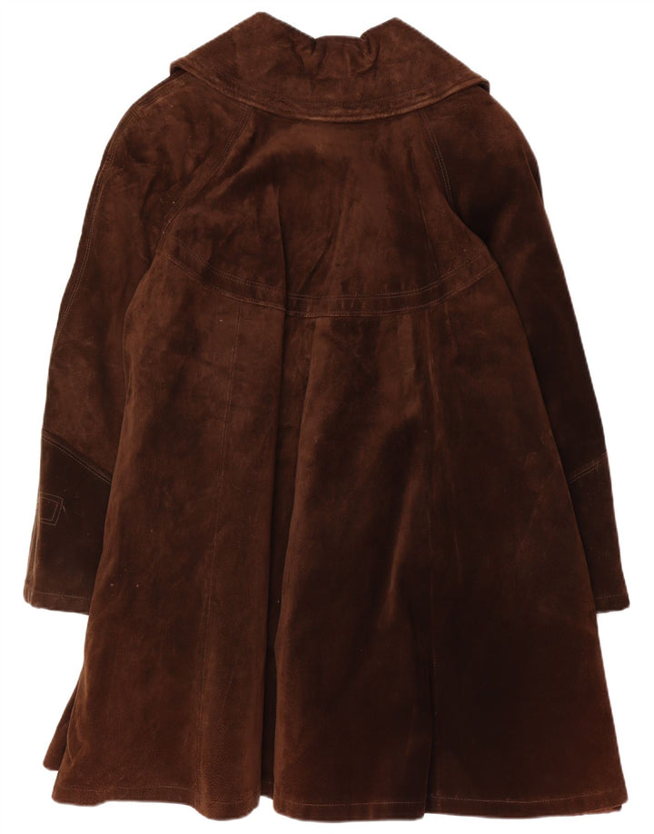 Vintage Damen Wildledermantel IT 46 Großes braunes Leder Retro