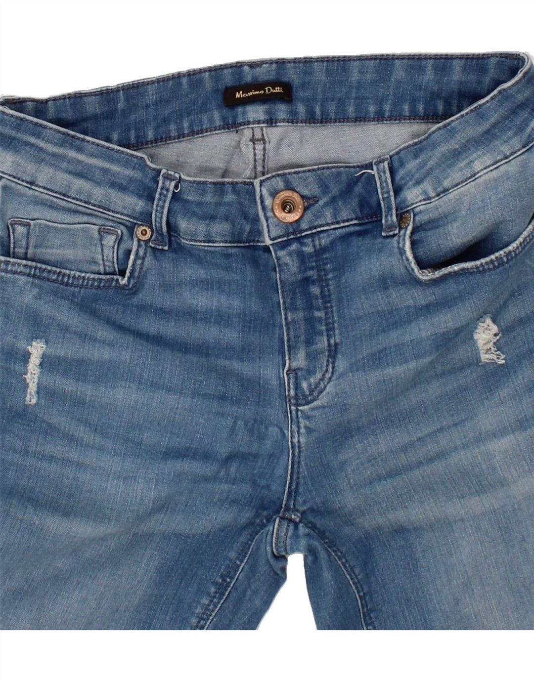 MASSIMO DUTTI Womens Distressed Skinny Jeans US 6 Small W30 L30 Blue Vintage Massimo Dutti and Second-Hand Massimo Dutti from Messina Hembry 