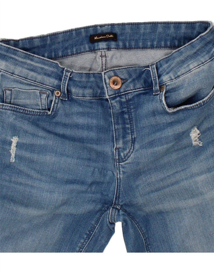 MASSIMO DUTTI Womens Distressed Skinny Jeans US 6 Small W30 L30 Blue Vintage Massimo Dutti and Second-Hand Massimo Dutti from Messina Hembry 